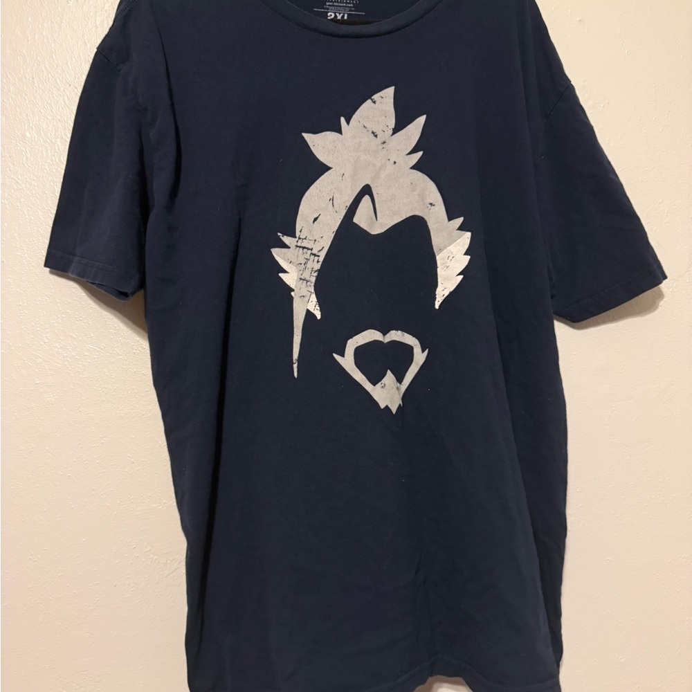 Overwatch game Navy T-Shirt with Silver Graphic